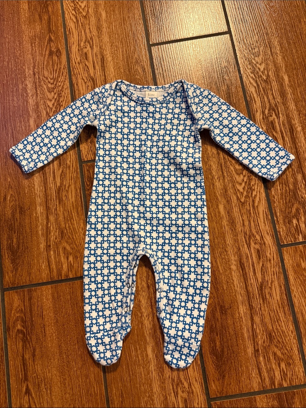 kate quinn Blue & White Star Print Footed One-Piece